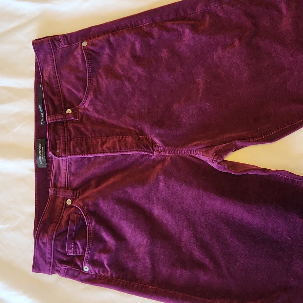 Banana Republic Premium Denim High Rise Skinny Velvet Pants